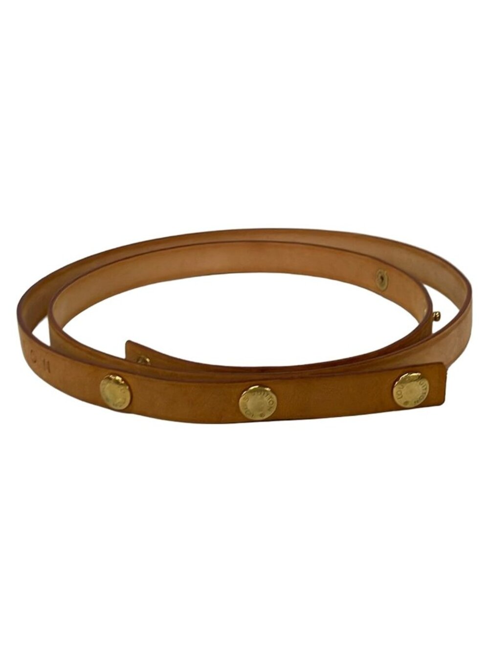 Louis Vuitton Belt Vachetta Leather Ceinture Bouton Prechon Natural